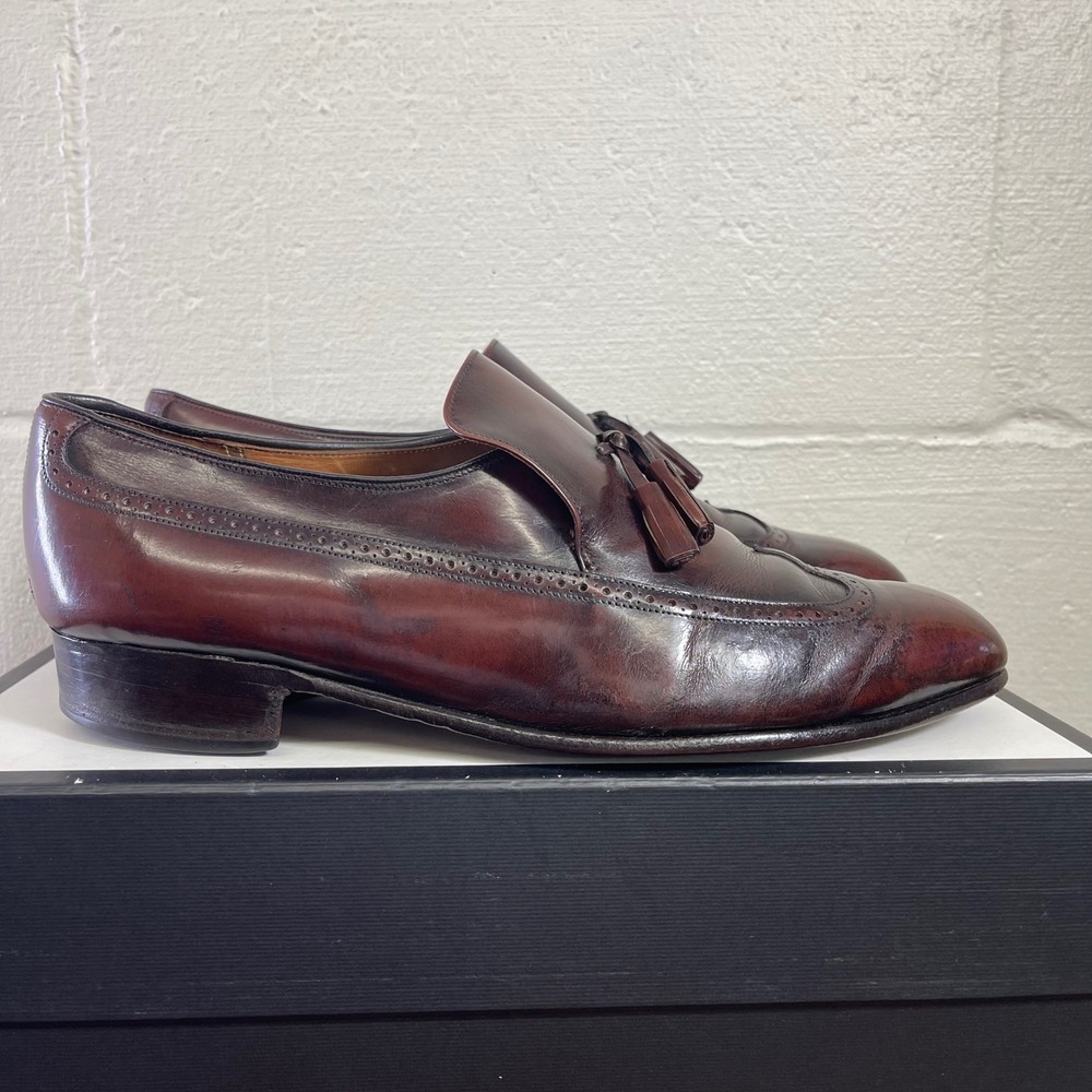 Church's Brown Leather Wingtip Tassel Loafers Slip On Dress Shoes Men's 12 D